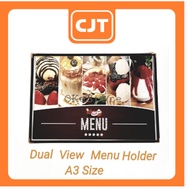 A3 Clear Case Menu Holder - 2-Sides View A3 Menu Holder / (A4) 164 Triple Fold Holder ( pemegang kes