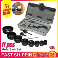 11pcs Hole Saw Set Drill Bit 19mm ~ 64mm Cutter Core Shaft Plastic Wood Alloys & Thin Sheet Metal 6p
