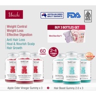 【Official】【6 pcs】Unichi Apple Cider Vinegar Gummy 180 Gummies Hair Boost 2.0/Nicotinamide/Ashwagandh