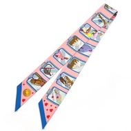 【日本直送 二手美品】愛馬仕 HERMES TWILLY 絲巾 063875S HERMES STORY 愛馬仕故事 100% 絲綢