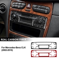AIRSPEED Carbon Fiber For Mercedes Benz CLK 2002-2010 Car CD Player Panel Frame Trim Interior Access