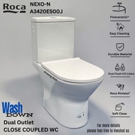 Roca Nexo-N A3420E500J Dual Outlet Close Coupled WC Rimless Dual flush 4/3L