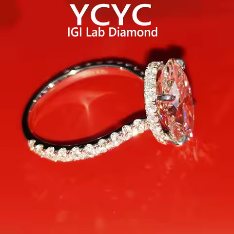 1 2 3 4 5Ct 18K Gold Lab Grown Diamond Ring Oval Cut Diamond CVD HPHT DEF VS-VVS Wedding &Engagement