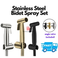 Quality Handheld Stainless Steel Bidet Spray Set | Toilet Bidet Sprayer with Angle Valve (Black, Silver, Gold)