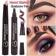 5 Colors Eyebrow Tattoo Pen Waterproof 4 Points Eyebrow Pen Long Lasting Liquid Brow Pencil Natural 