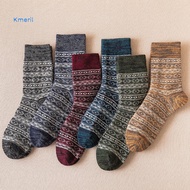 Wool Blend Crew Socks Crew Wool Socks Cozy Vintage Style Men's Winter Wool Socks Thermal Crew Socks 
