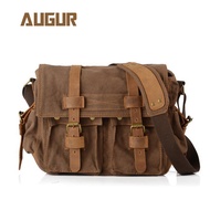 AUGUR canvas bag for men chest shoulder body leather sling tote travel coach crossbody waterproof