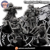 Trench Gaelic Troopers Resin Miniature Model For Tabletop Display