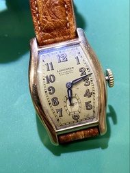 1926 Longines Sciaroni Locarno 14k gold Art Deco Dress Watch, 1926年古董浪琴14K金 酒桶型手錶