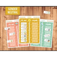 Laminated - Gender Neutral Routine Behavior Chores Chart