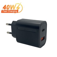 Suitable for iPhone 14 Pro/13/12/11/10/9 Dual-Port USB-C Fast Charger-40W Power Adapter, Equipped wi