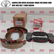 Front and Rear Brake Pads Package for New Vios Gen 2 Yaris Bakpao Brake Pad Brake Shoe Set 8pcs Orig
