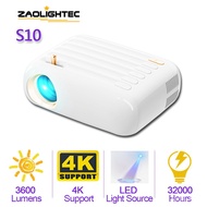 ZAOLIGHTEC S10 Portable WIFI Projector Mini Smart Support 4K HD Movie Projector 100Inch Large Screen LED Bluetooth Proje