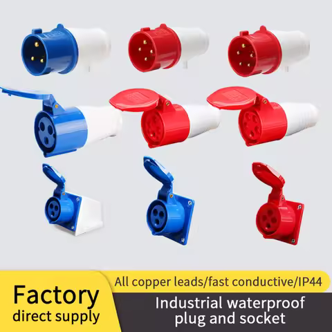 Industrial Plug and Socket Connector, Docking, Source Manufacturer, 3 Core 3P, 4 Core, 5 pin, five h