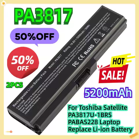 For Toshiba Satellite PA3817U-1BRS PABAS228 Laptop Replace Li-ion Battery 2pcs