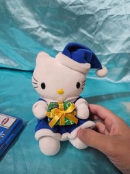 （C70）很美 凱蒂貓 藍衣 hello kitty 坐姿 特別 少見 稀有 復古 早期 懷舊 童年 絨毛 娃娃 玩偶 布偶