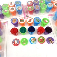 Cartoon Christmas Variety of Patterns Stamps Children's Mini Ink Pads Kindergarten Rewards Picture S