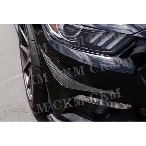 Carbon Fiber Front Bumper Splitters Side Canards Trims for Ford for Mustang GT V8 V6 GT350 2015 - 20