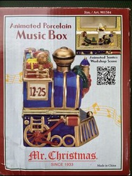Mr. Christmas animated porcelain music box 聖誕節陶瓷音樂盒 音樂擺設 玩具火車 聖誕老人