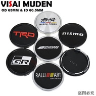 4PCS OD 65MM / ID 60MM Wheel Hub Cap GR TRD TOM'S MUGEN VTEC RALLIART MIVEC NISMO Logo Sport Rim Cov