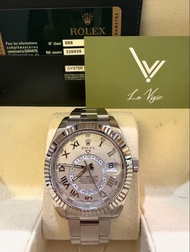 2013年新淨 Rolex 326939 白金奶白面天行者 Sky Dweller