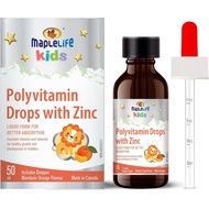 MapleLife Nutrition® - Kids Polyvitamin Drops with Zinc, 1-3 Years, 9 Essential Vitamins (Vitamin A,