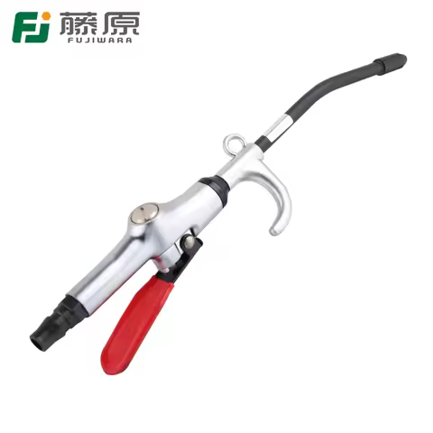 FUJIWARA Air Blow Gun Aluminum Air Dust Gun Angled Bent Nozzle Pistol Grip Pneumatic High Pressure