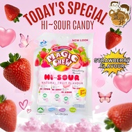 24 pcs x 5gm - TwinFish The Original Magic Chew Hi~Sour Chewy Candy 雙鱼牌酸乳片 [Apple 苹果味 / Strawberry 草