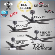 DEKA KRONOS F5DC 46”/56” DC motor Remote control 5 Blades 56”  Ceiling fan / Kipas Siling