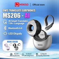 MINISO MS206 AI Translator Earbud Wireless Bluetooth Smart Real-Time Noise Cancellation With Mic Blu