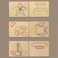 Wooden Geoboard Montessori Toys - Geo Board Manipulative Geoboards For 4 5 6 Years Old Kids With
