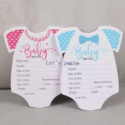 10 Sheets Gender Reveal Theme Party Predicitions Advice Game Card for Baby Shower Boy Girl 1st Birth