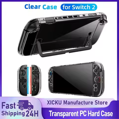 Transparent PC Hard Case for NS Switch 2 Joycon Controller Split Protective Cover Skin Shell Protect
