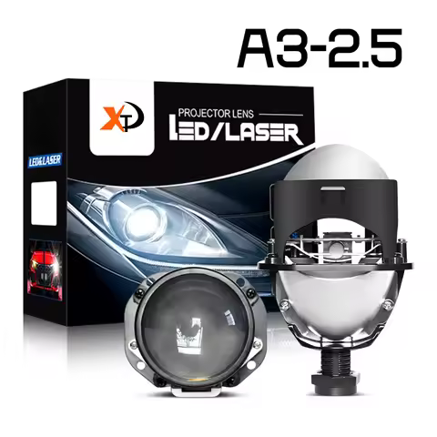 A3 2.5 Inch Bi LED Projector Headlight Laser Hi Lo Beam Super Bright LED Car Headlamp H4 H7 H11 Plug
