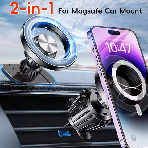 Car Phone Mount,2 IN 1for MagSafe Car Mount【Strong Magnets】 Magnetic Phone Holder for Dashboard,for