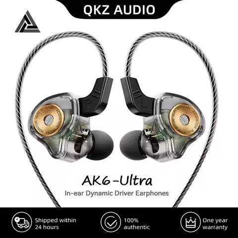 Original QKZ AK6Ultra HiFi Wired Earphone In Ear Monitor Headphone Bass Stereo Dynamic Headset Sport