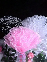 1入組157英寸人造珍珠串珠紋絲緞裝飾緞帶,適用於diy禮品包裝、婚禮花束、花卉佈置、巧克力裝飾等