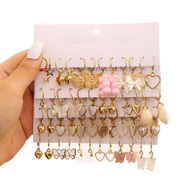 Set Earrings Fashion Hot-selling Earrings Cute Style Butterfly Female Love Metal Style Girl Hundred 