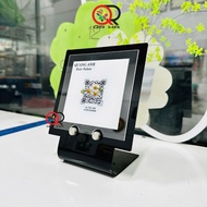 ADOR Desktop QR Code Board, Wood Grain Color Board with QR Code for Cafes and Restaurants