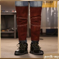 [PerfkMY] Bovine Leather Metalworking Spats Anti Scald Leather Yellow Short Velcro