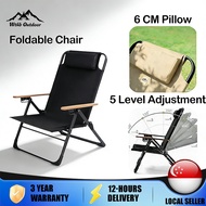 WTHB Foldable Chair With Pillow Adjustable Camping Chair Folding Lightweight Portable 240KG Bearing 