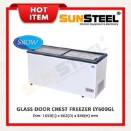 【SUNSTEEL】Snow Glass Door Chest Freezer 65" (Glass Lid) LY600GL