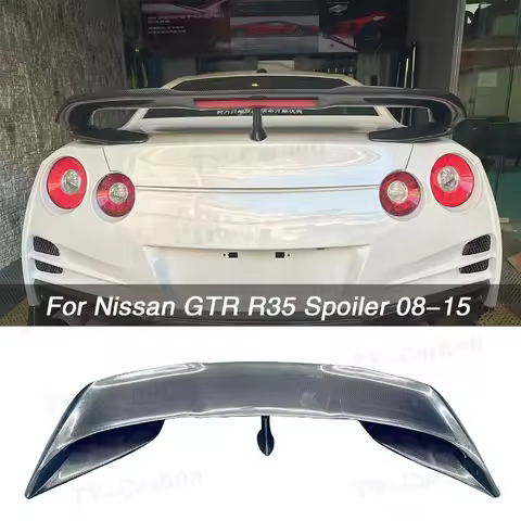 For Nissan GTR R35 Spoiler Carbon Fiber Rear Trunk Lip Wing 2008-2015 Trim BodyKit Nismo Modificatio