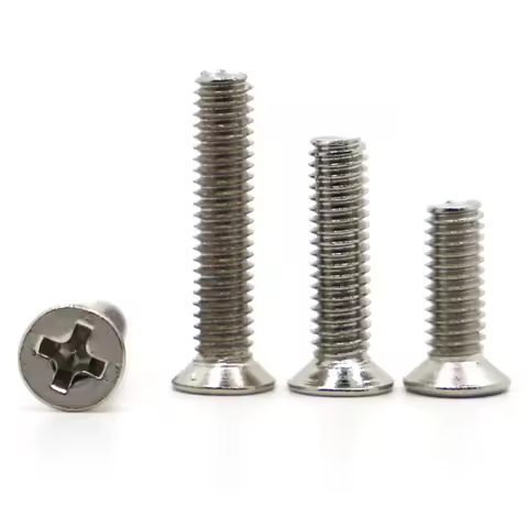 50/100pcs Nickel Plated KM Screw Cross Flat Countersunk Head Phillips Screws M1.2 M1.4 M1.7 M2 M2.5