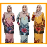 Baju Kurung Moden Batik Lukis Digital Como Crepe Nursing Wudhu