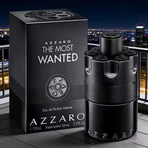 Azzaro The Most Wanted Intense EDP | Revolver-shaped bottle, rich tobacco-woody notes, bold masculin