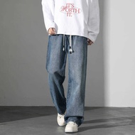 Taiwan Shipping M-4XL Large Size Washed Jeans Men Trousers Casual Pants Straight Four Seasons Loose 