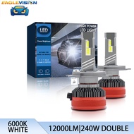 【EAGLEVISION】2PCS A1 LED car headlight h4 led headlight for car 240W high power 6000K hydraulic fan 
