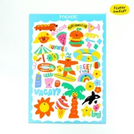 FLUFFY 0MELET-SUMMER STICKER A6