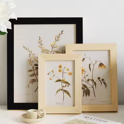 Natural Wooden Picture Frames Classic Photo Frame For Wall Hanging With Plexiglass 9X13 10X15 13X18c